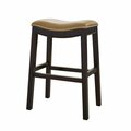 Gfancy Fixtures 25 in. Espresso & Carmel Saddle Style Counter Height Bar Stool GF3658444